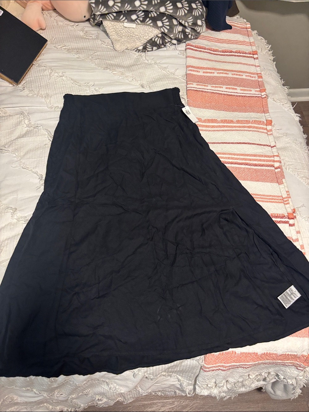 Old Navy Black Midi A-Line Skirt